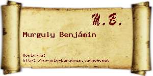 Murguly Benjámin névjegykártya
